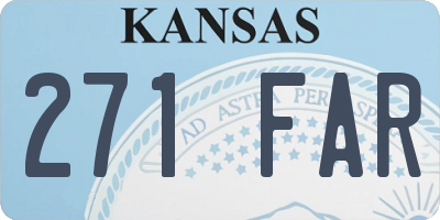 KS license plate 271FAR
