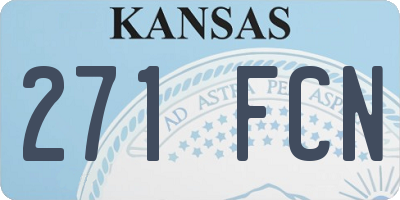 KS license plate 271FCN
