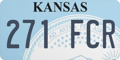 KS license plate 271FCR