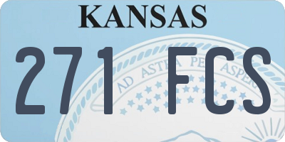KS license plate 271FCS