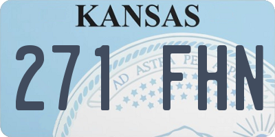 KS license plate 271FHN