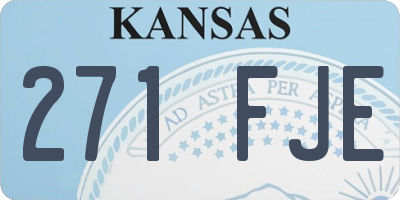 KS license plate 271FJE