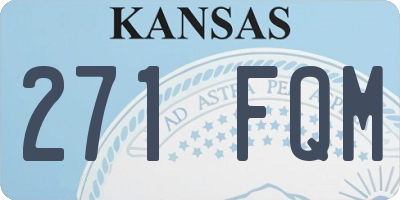KS license plate 271FQM