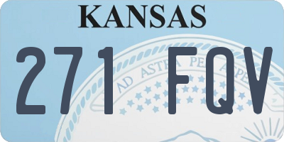 KS license plate 271FQV