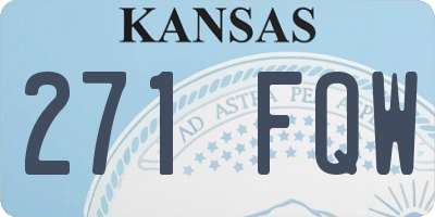 KS license plate 271FQW