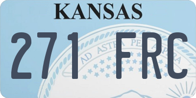 KS license plate 271FRC