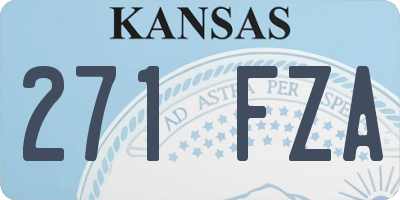 KS license plate 271FZA