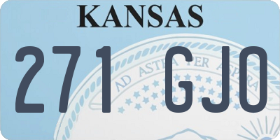 KS license plate 271GJO