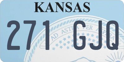 KS license plate 271GJQ