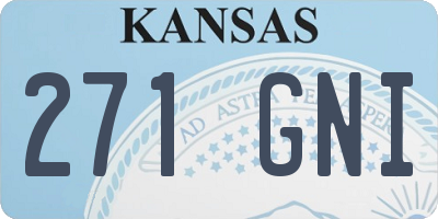 KS license plate 271GNI