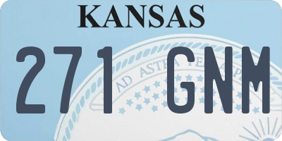 KS license plate 271GNM