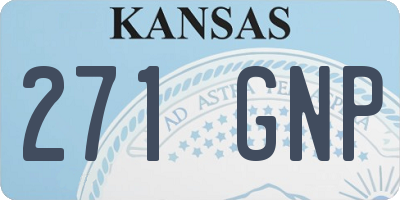 KS license plate 271GNP