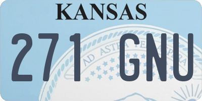 KS license plate 271GNU