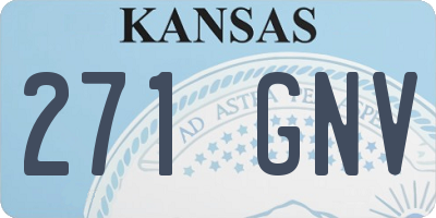 KS license plate 271GNV