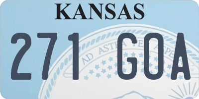 KS license plate 271GOA