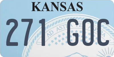KS license plate 271GOC