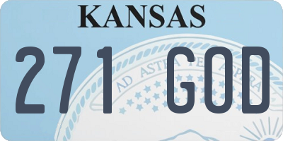 KS license plate 271GOD