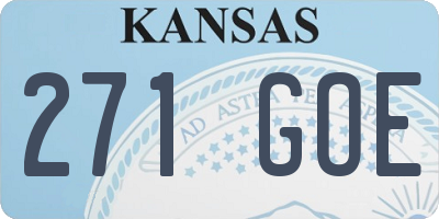 KS license plate 271GOE
