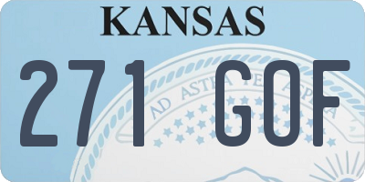 KS license plate 271GOF