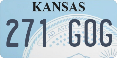 KS license plate 271GOG
