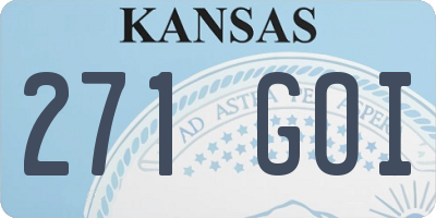 KS license plate 271GOI