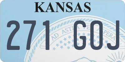 KS license plate 271GOJ