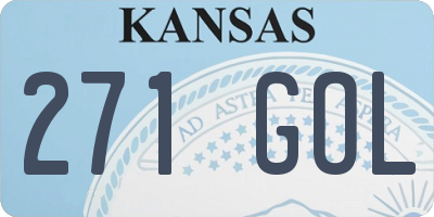 KS license plate 271GOL