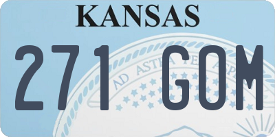 KS license plate 271GOM