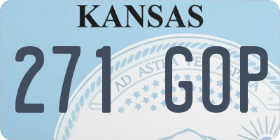 KS license plate 271GOP