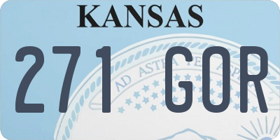 KS license plate 271GOR