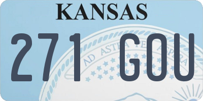 KS license plate 271GOU