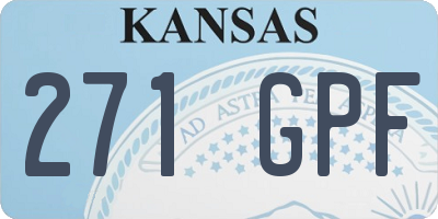KS license plate 271GPF