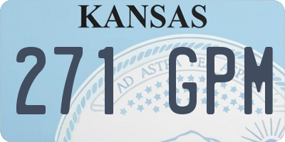 KS license plate 271GPM