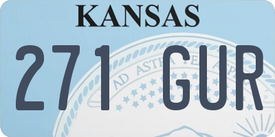 KS license plate 271GUR