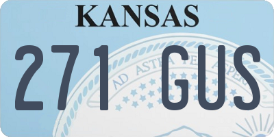 KS license plate 271GUS