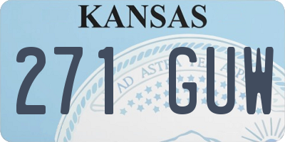 KS license plate 271GUW