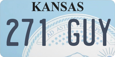 KS license plate 271GUY