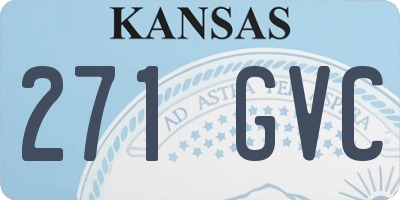 KS license plate 271GVC