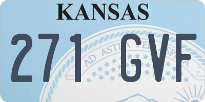 KS license plate 271GVF