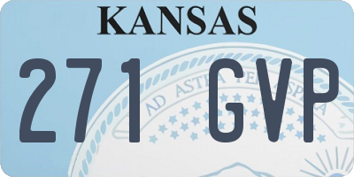 KS license plate 271GVP