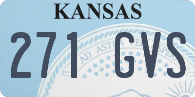 KS license plate 271GVS
