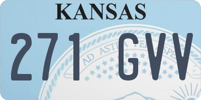 KS license plate 271GVV
