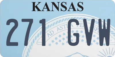 KS license plate 271GVW