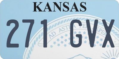 KS license plate 271GVX