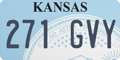 KS license plate 271GVY