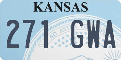 KS license plate 271GWA