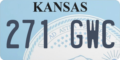 KS license plate 271GWC