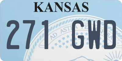 KS license plate 271GWD