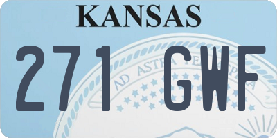 KS license plate 271GWF