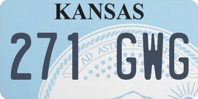 KS license plate 271GWG